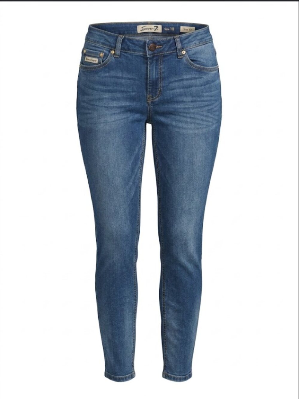 Seven7 Sure-Shaper Skinny Jeans Size 10 Mid Wash Stretch Denim